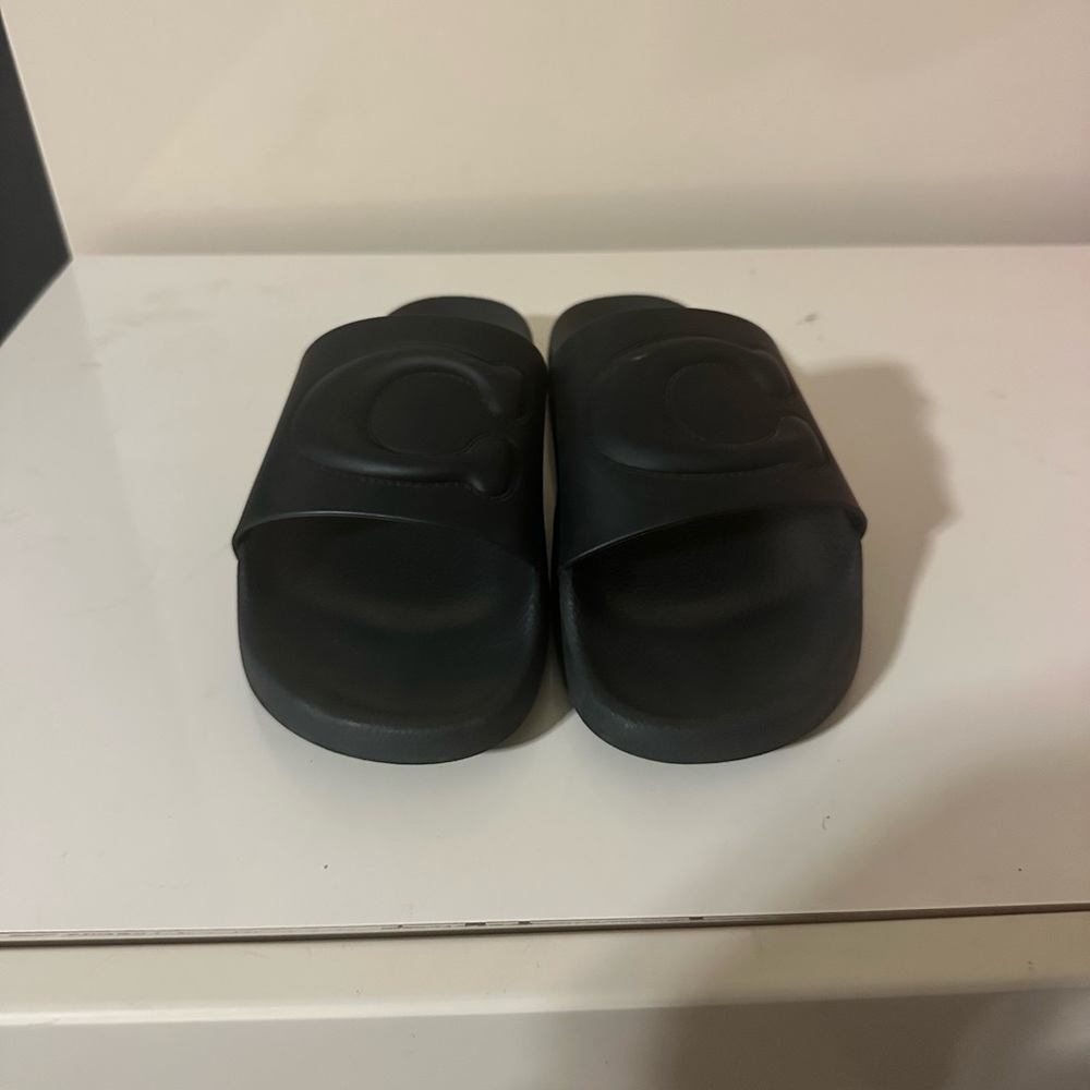 Authentic Coach Black Slide Sandals